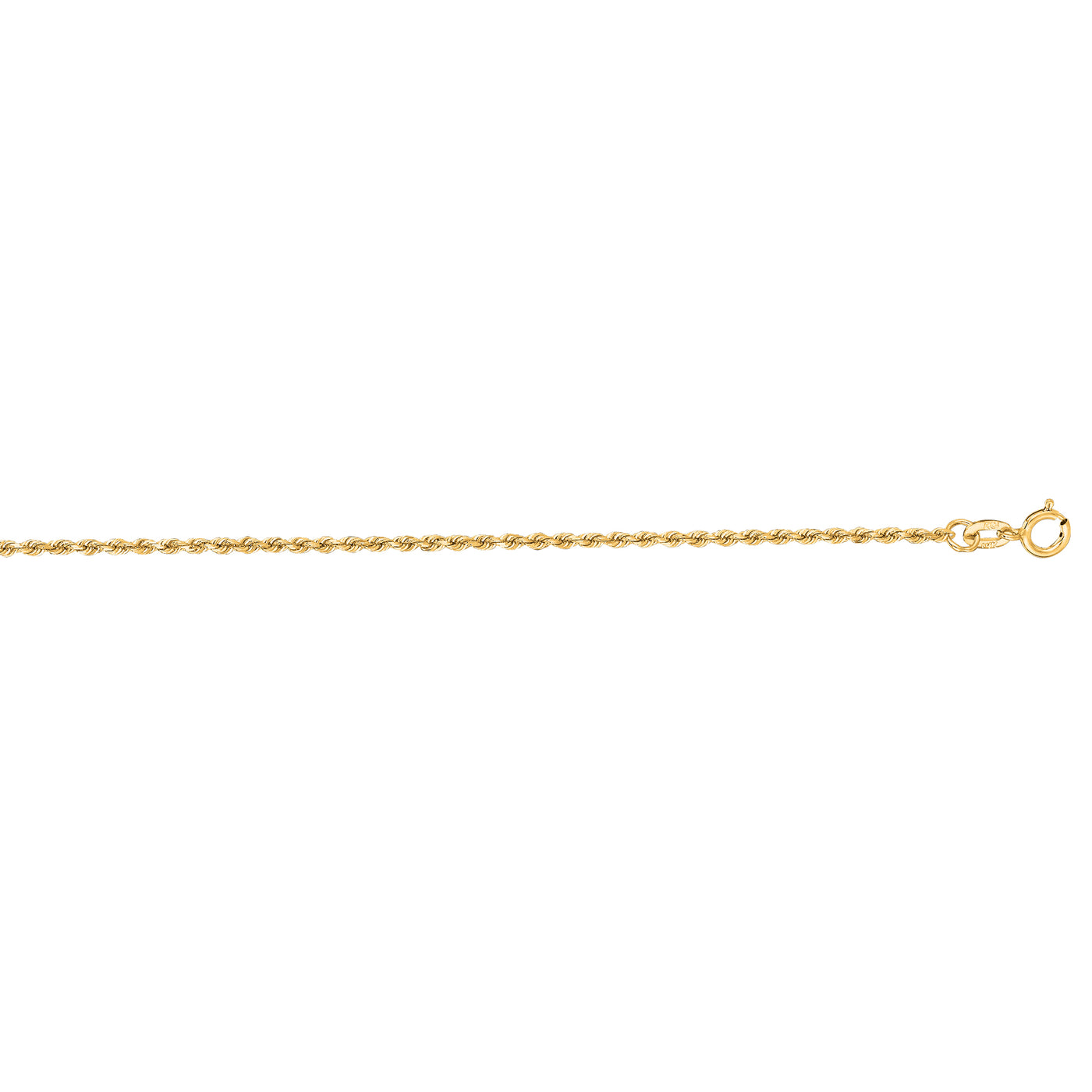 10K Gold 1.4mm Solid Diamond Cut Royal Rope Chain