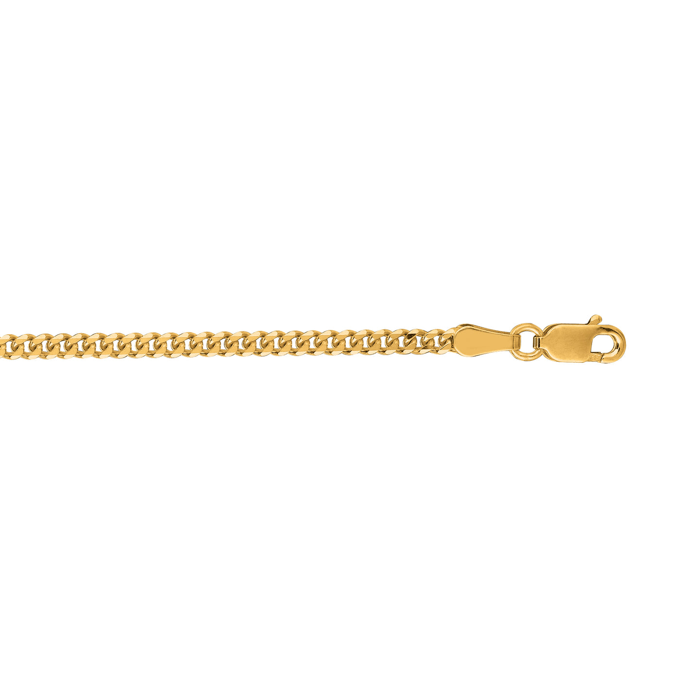 10K Gold 2.1mm Gourmette Chain