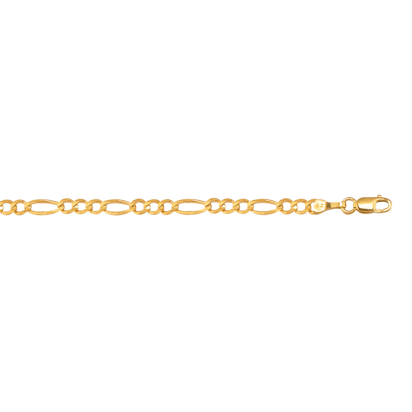 10K Gold 3.7mm Figaro Chain