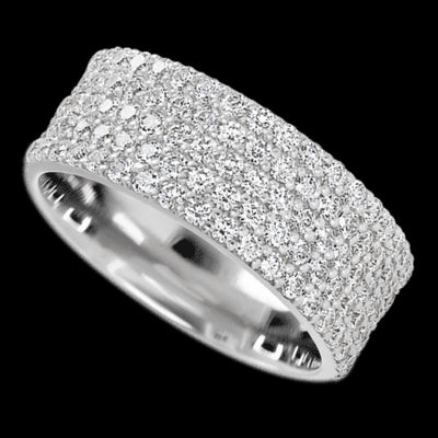 10K White Gold band with 93 Round Lab Grown Diamond having TCW-1.4