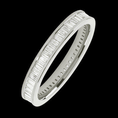 10K White Gold band with 64 Baguette Lab Grown Diamond having TCW-1.28
