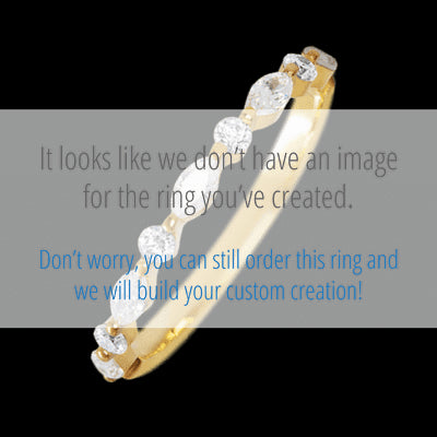 10K Yellow Gold band with 4 Round and 5 Marquise Lab Grown Diamond having TCW-.47