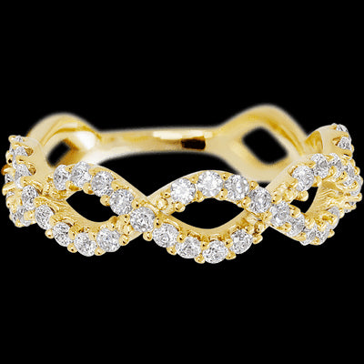 10K Yellow Gold band with 46 Round Lab Grown Diamond having TCW-.69