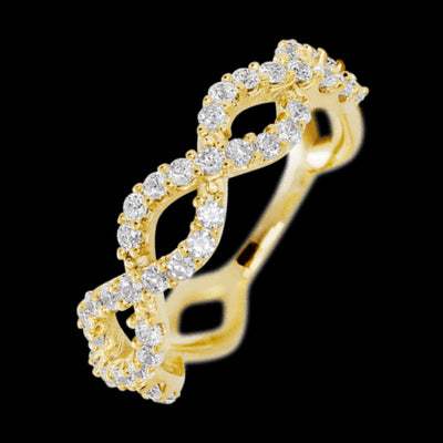 10K Yellow Gold band with 46 Round Lab Grown Diamond having TCW-.69