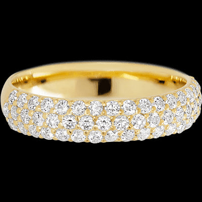 10K Yellow Gold band with 52 Round Lab Grown Diamond having TCW-.78