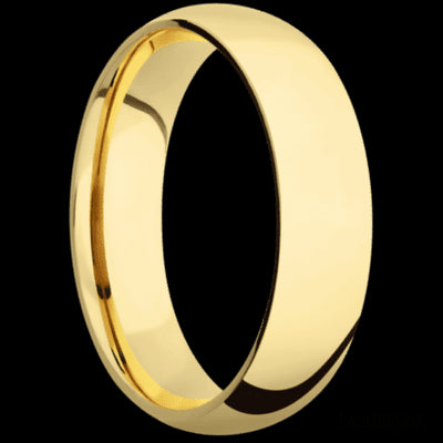 6 mm wide Domed 10K Yellow Gold band.