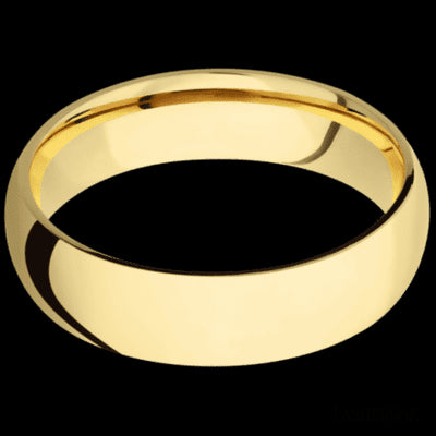 6 mm wide Domed 10K Yellow Gold band.