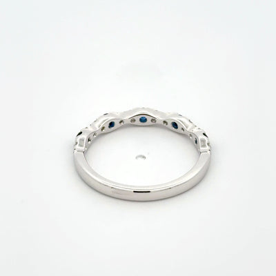 Blue Sapphire and Diamond Band