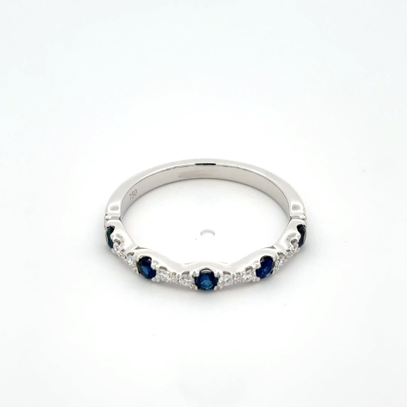 Blue Sapphire and Diamond Band