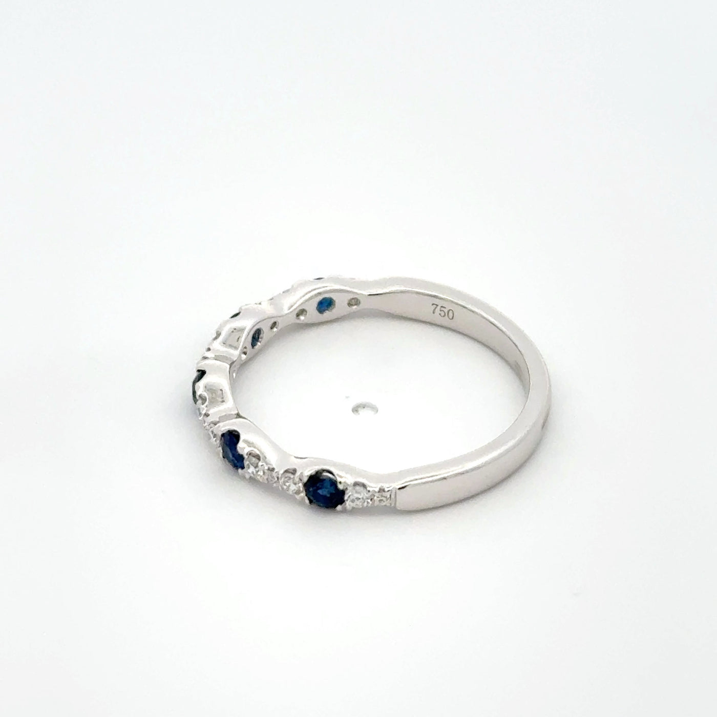 Blue Sapphire and Diamond Band