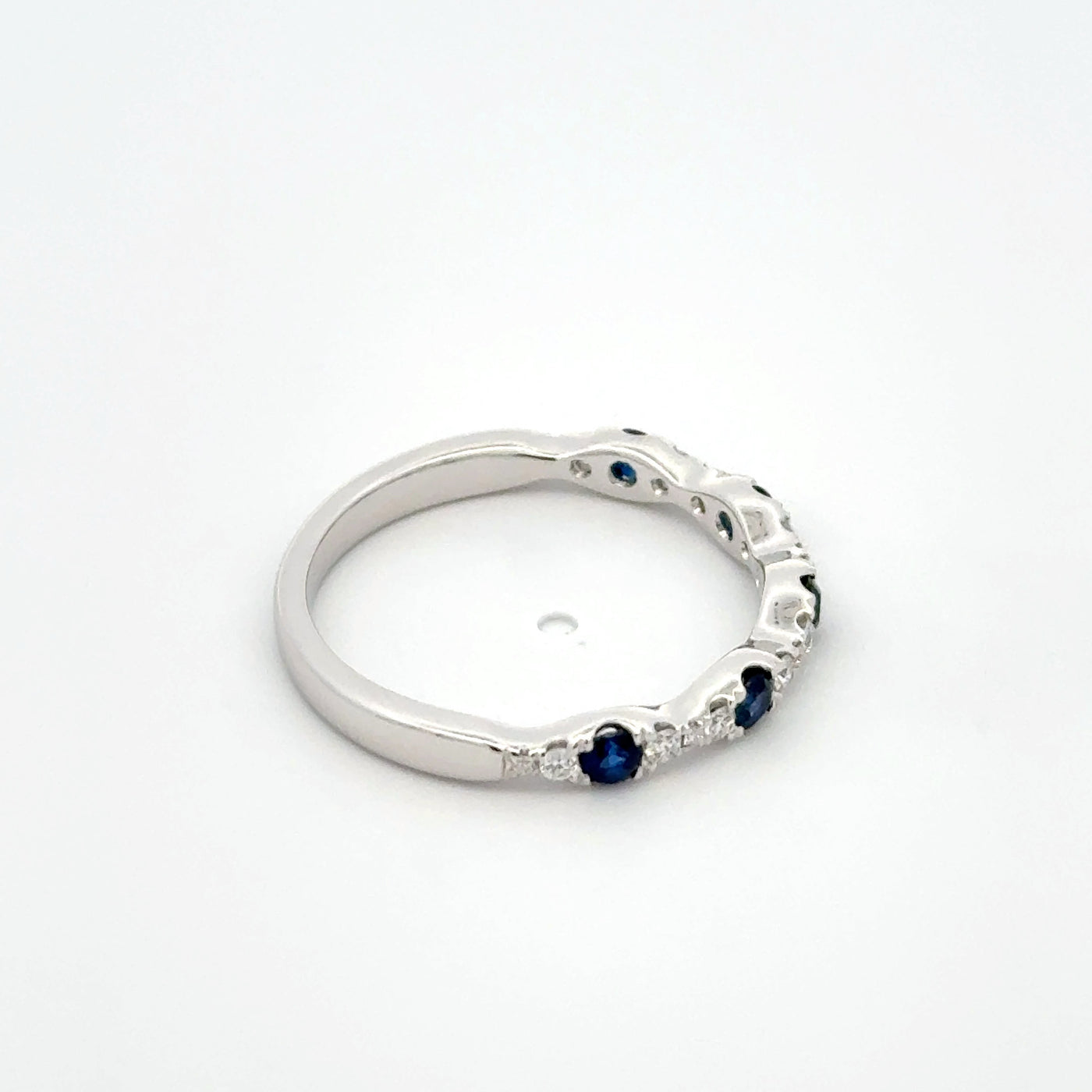 Blue Sapphire and Diamond Band