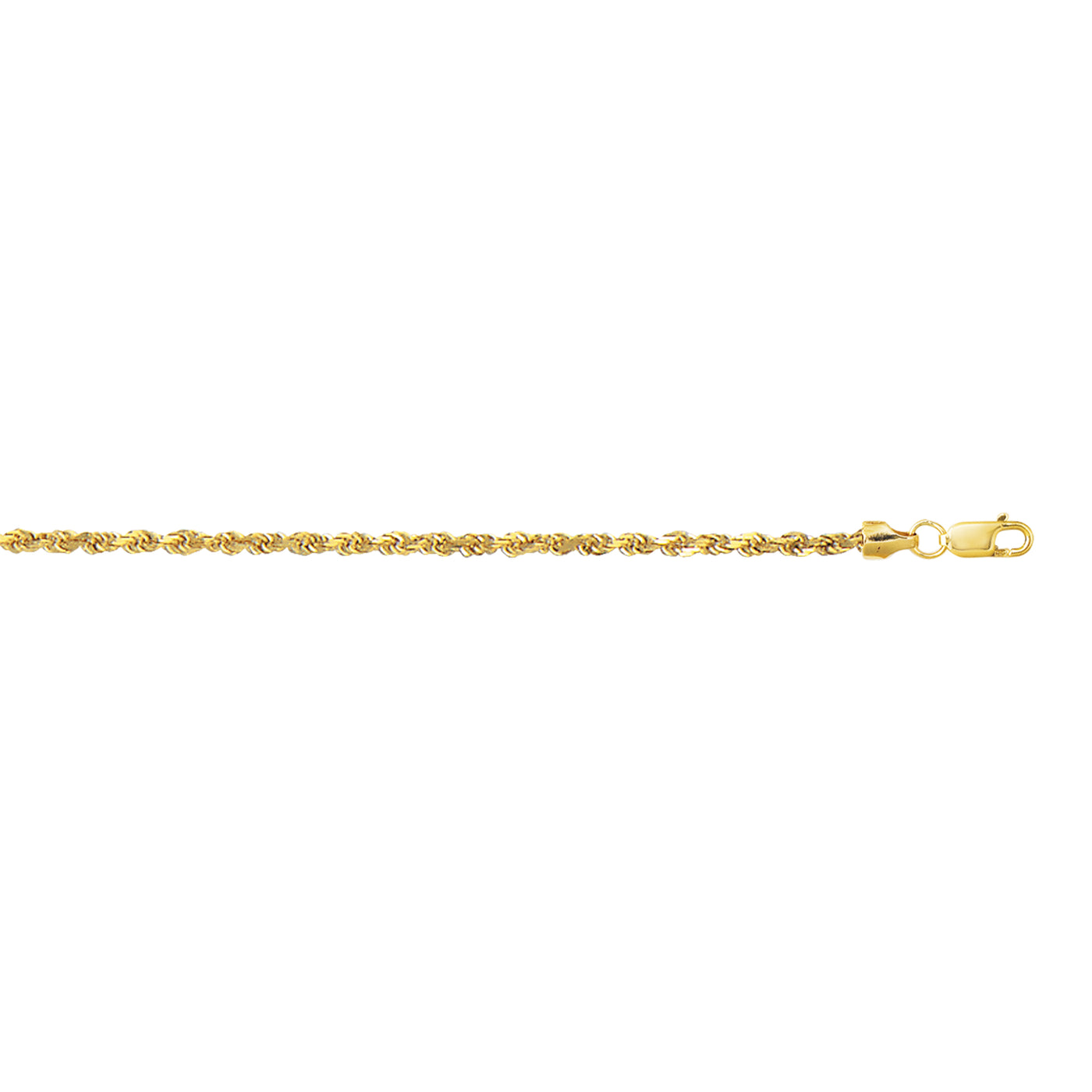 10K Gold 2.5mm Diamond Cut Lite Rope Chain