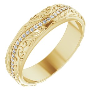 14K Yellow 1/4 CTW Natural Diamond Band