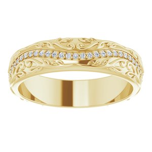 14K Yellow 1/4 CTW Natural Diamond Band