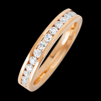 14K Rose Gold band with 15 Round Lab Grown Diamond having TCW-.45