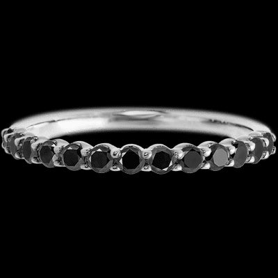 14K White Gold band with 13 Round Black Diamond having TCW-.39