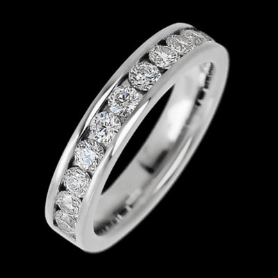14K White Gold band with 11 Round Lab Grown Diamond having TCW-.77