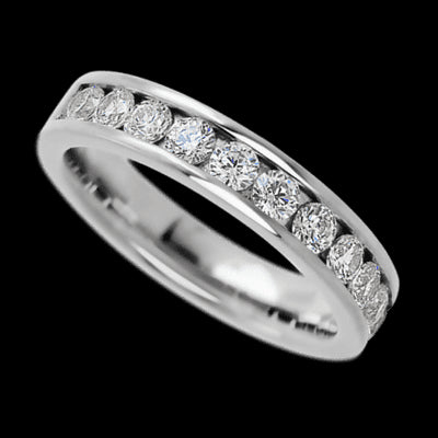 14K White Gold band with 11 Round Lab Grown Diamond having TCW-.77