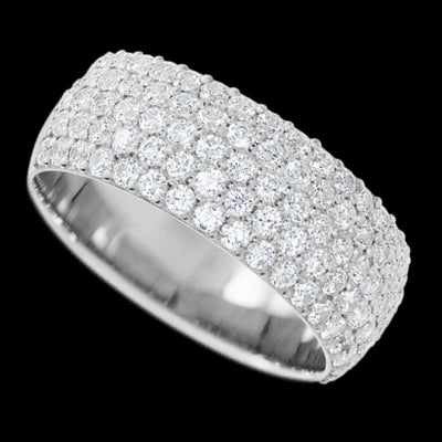 14K White Gold band with 88 Round Lab Grown Diamond having TCW-1.32