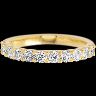 14K Yellow Gold band with 11 Round Lab Grown Diamond having TCW-.77