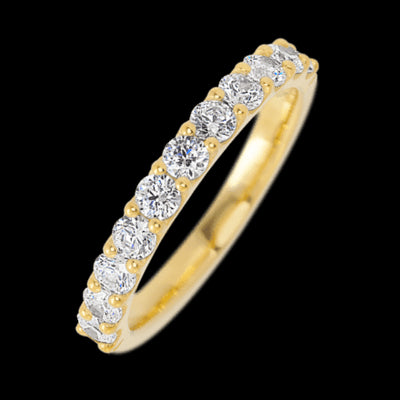 14K Yellow Gold band with 11 Round Lab Grown Diamond having TCW-.77