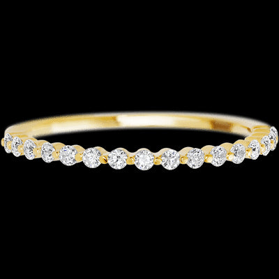 14K Yellow Gold band with 15 Round Lab Grown Diamond having TCW-.22