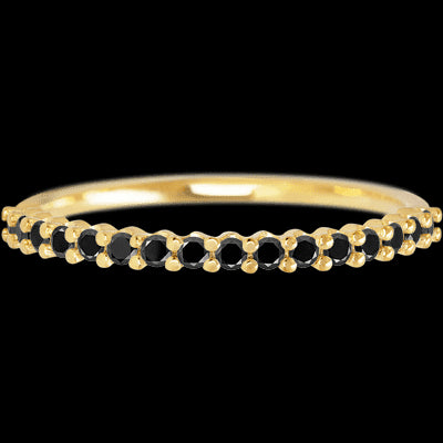14K Yellow Gold band with 18 Round Black Diamond having TCW-.27