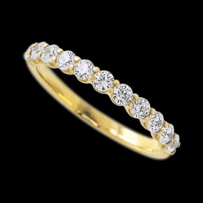 14K Yellow Gold band with 11 Round Lab Grown Diamond having TCW-.55