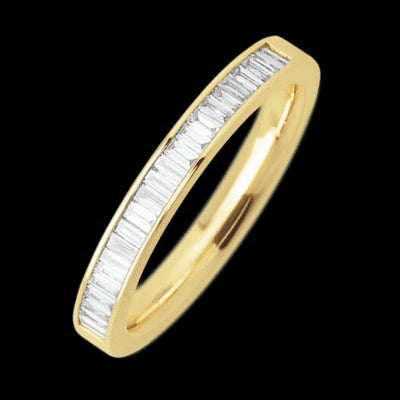14K Yellow Gold band with 31 Baguette Lab Grown Diamond having TCW-.62