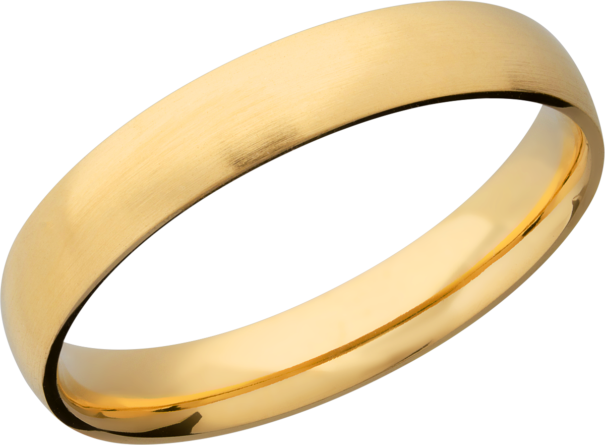 14K Yellow gold 4mm domed band