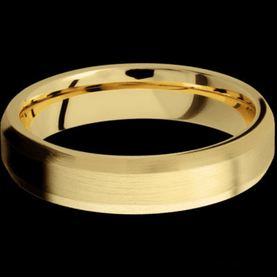 5 mm wide Beveled 14K Yellow Gold band.