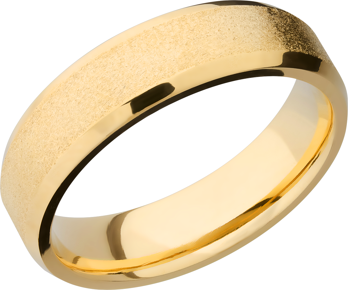 14K Yellow gold 6mm beveled band