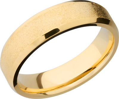 14K Yellow gold 6mm beveled band