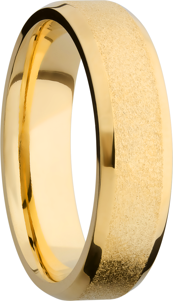 14K Yellow gold 6mm beveled band