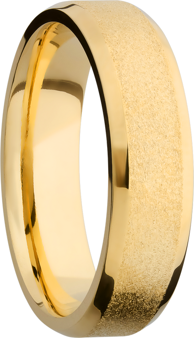 14K Yellow gold 6mm beveled band