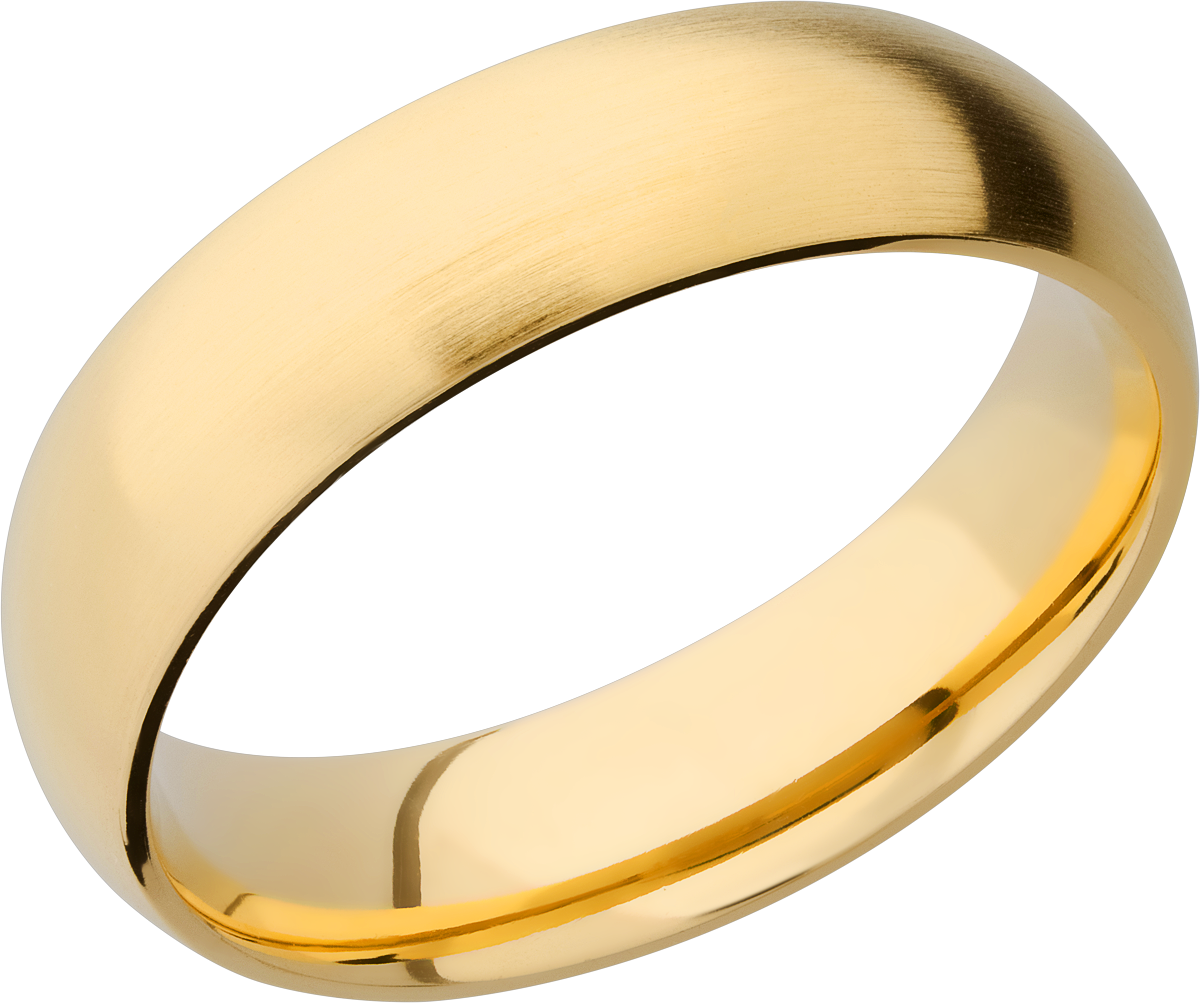 14K Yellow gold 6mm domed band