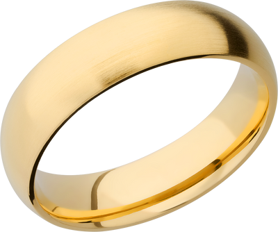 14K Yellow gold 6mm domed band