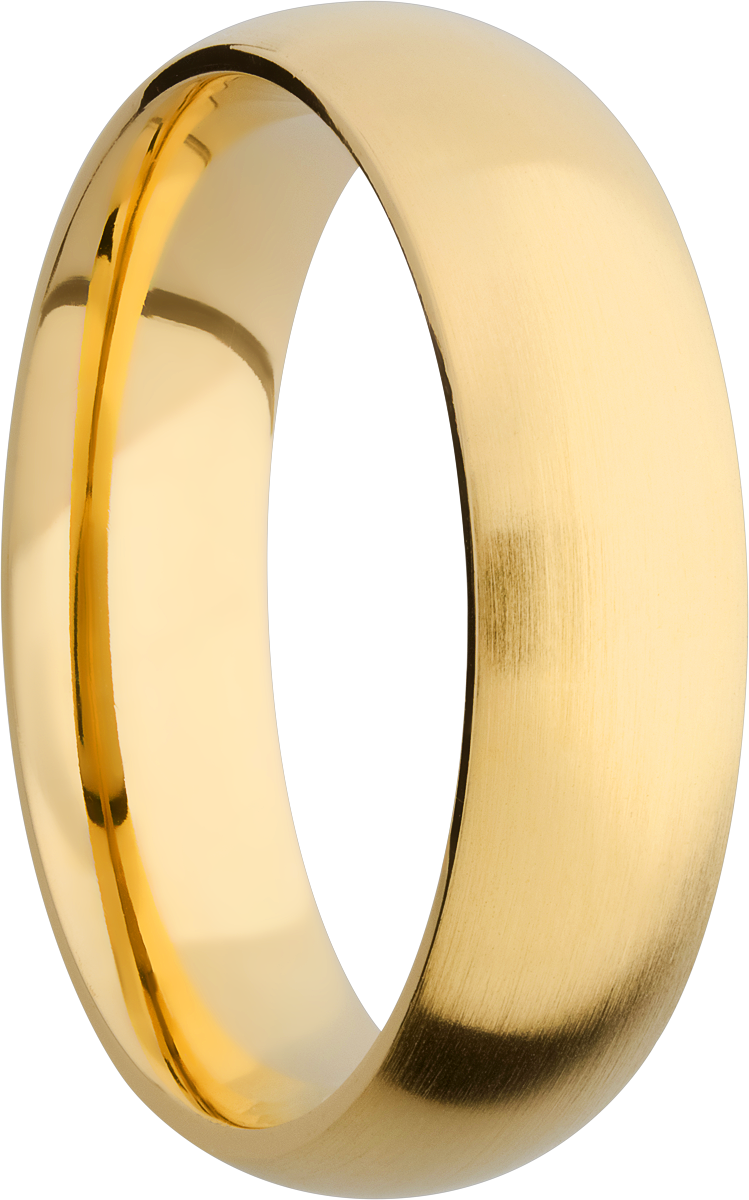 14K Yellow gold 6mm domed band