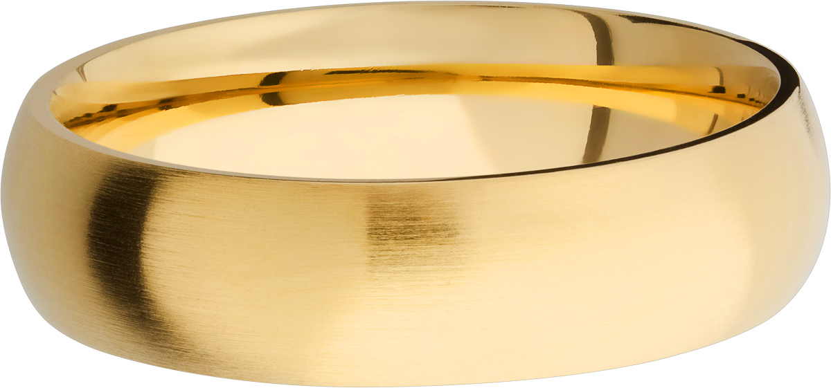 14K Yellow gold 6mm domed band