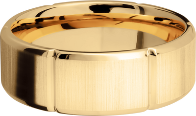 14K Yellow gold 8mm beveled band with six segmented sections