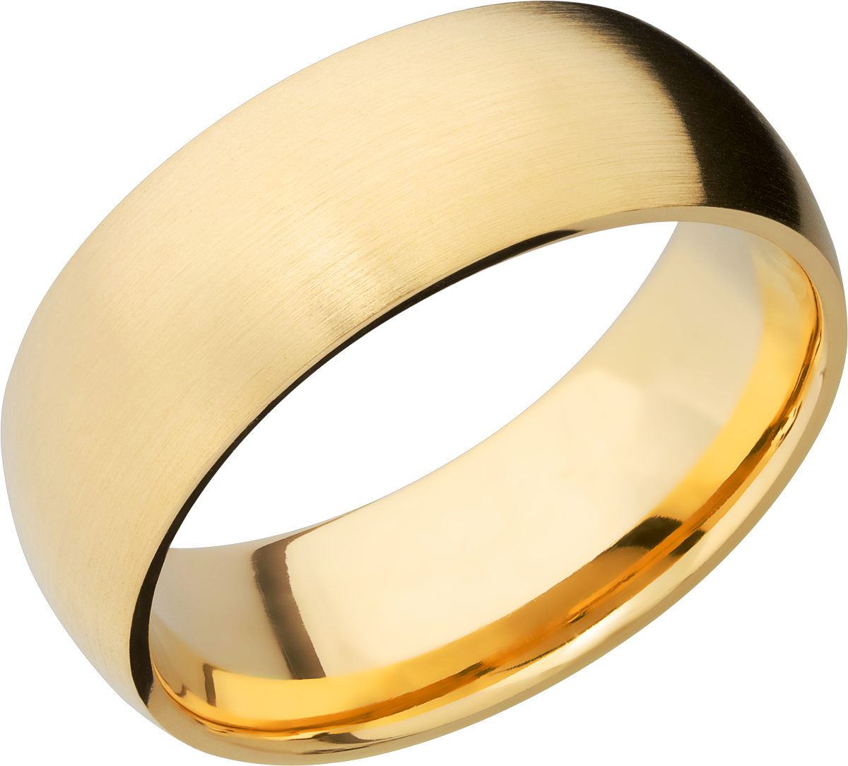 14K Yellow gold 8mm domed band