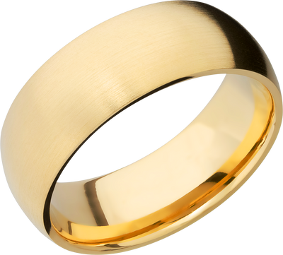 14K Yellow gold 8mm domed band