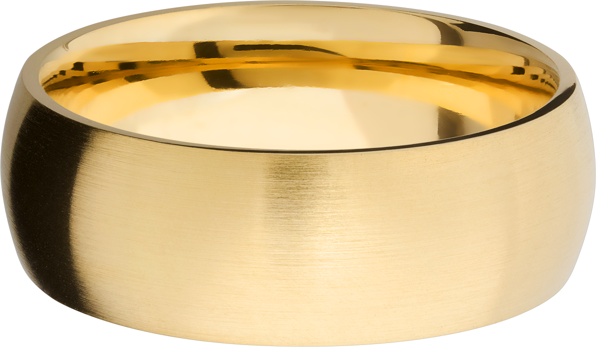 14K Yellow gold 8mm domed band