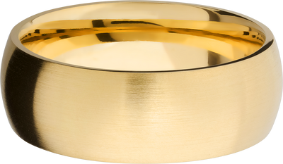 14K Yellow gold 8mm domed band