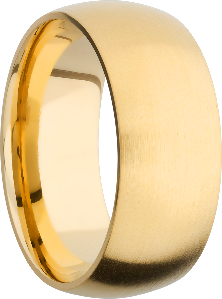 14K Yellow gold 9mm domed band