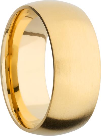 14K Yellow gold 9mm domed band