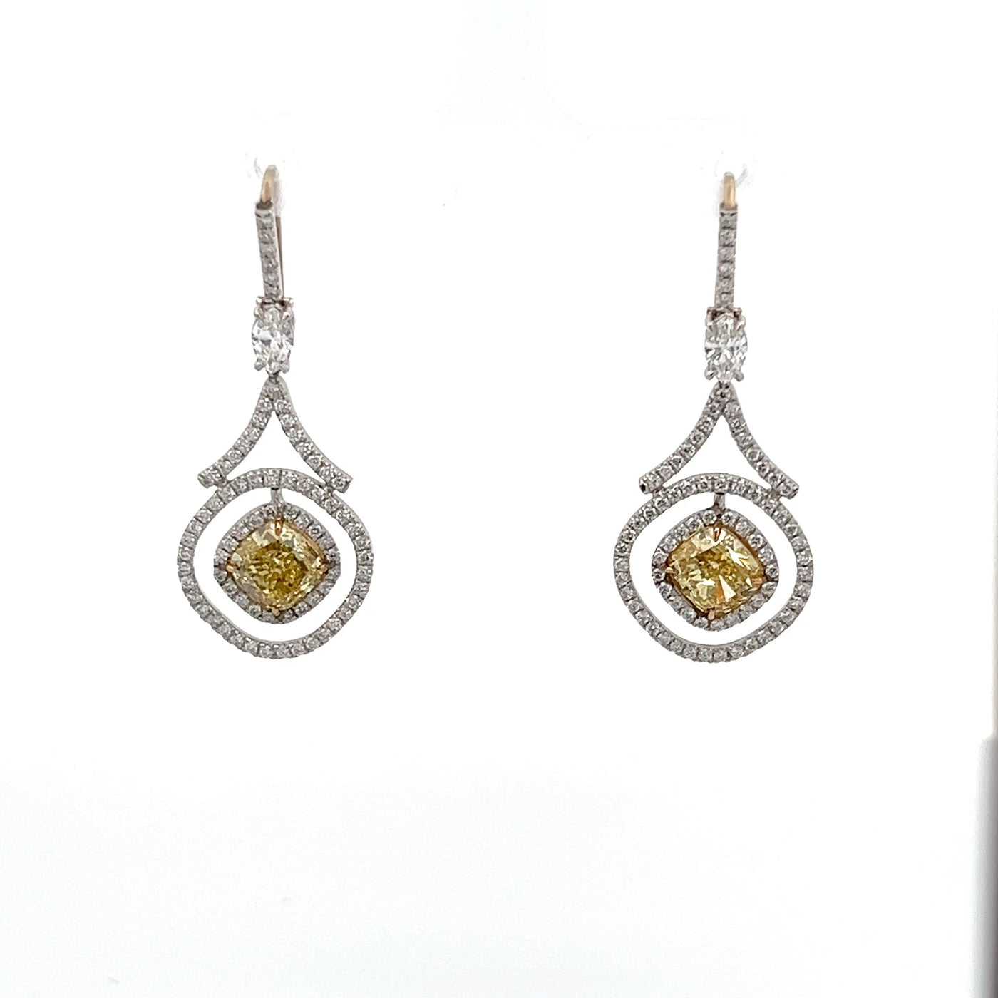 Elegant Yellow Diamond Earrings