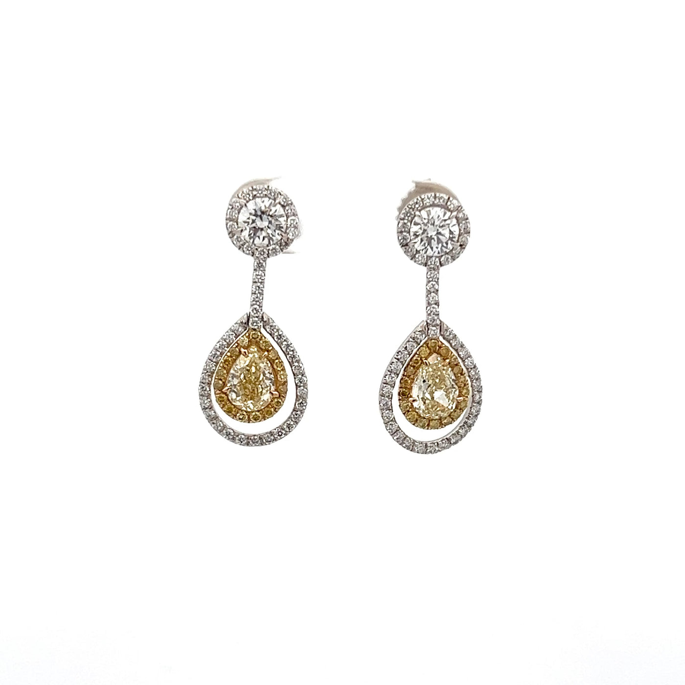 Diamond and Yellow Gold Earrings