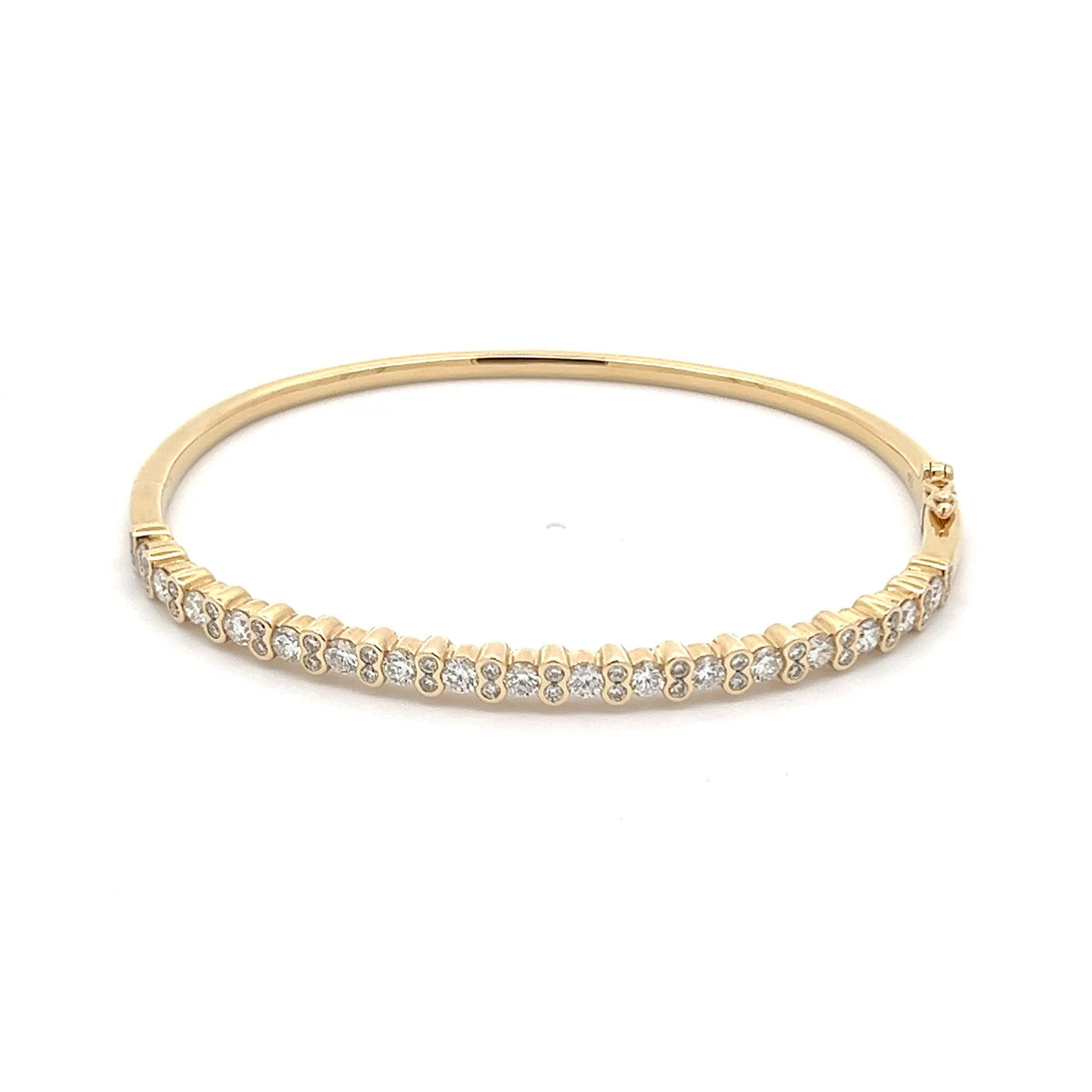 Gold Bangle Bracelet with Diamonds