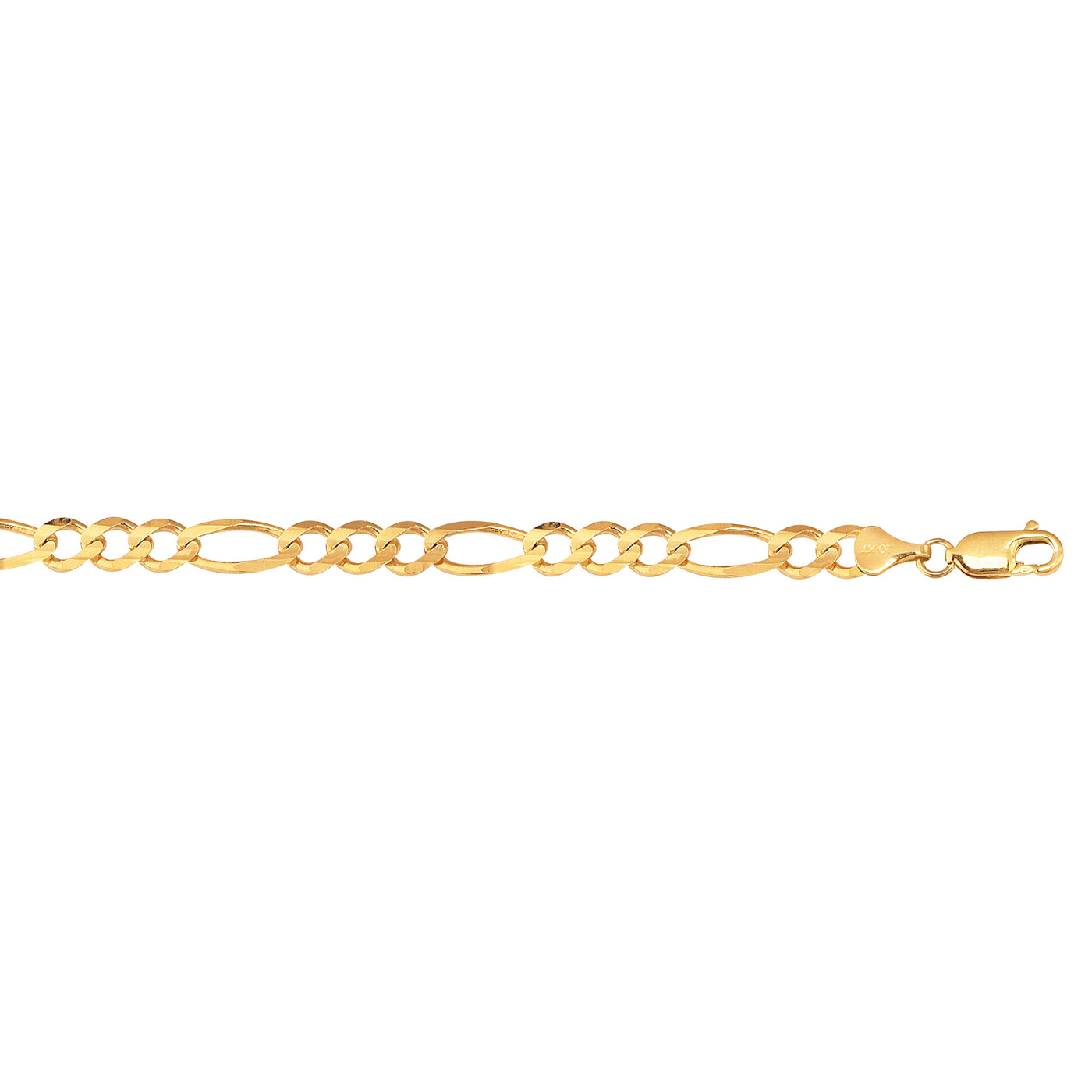 10K Gold 6.6mm Figaro Chain